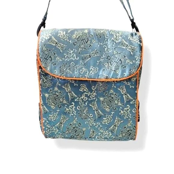 NEW 2-in-1 Brocade Backpack/Baby Bag/Messenger in Aqua Blue main image 6